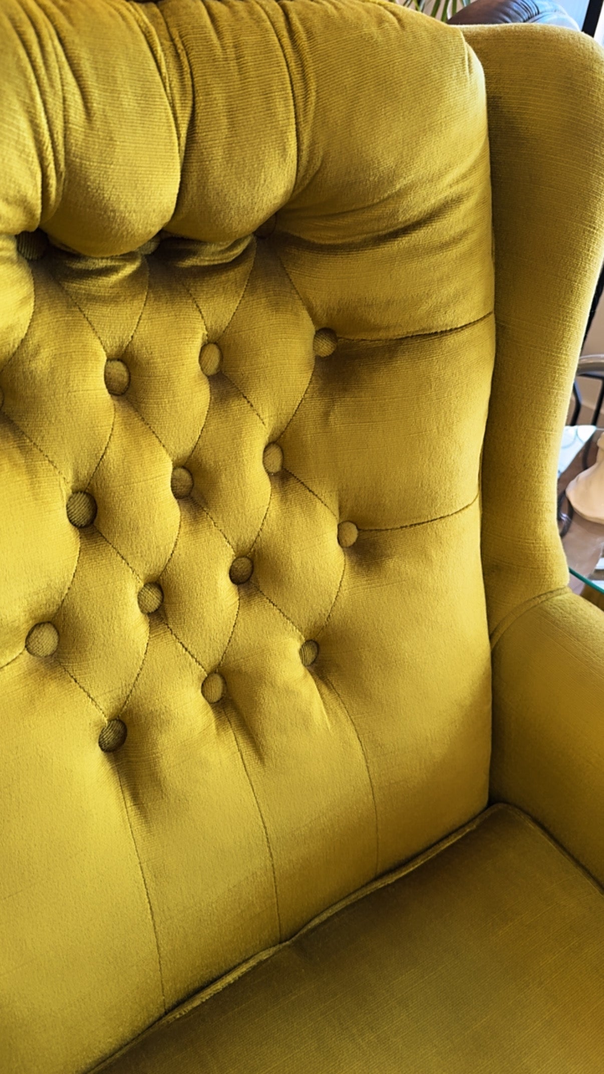 Vintage 1970s Green Velvet Tufted Swivel Rocker Chairs