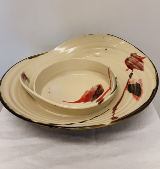 Bread and Oil Spiral Ceramic Bowl