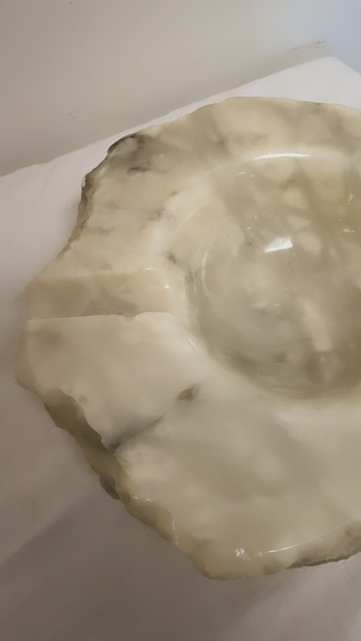 Italian Alabaster Hand-Carved Ashtray