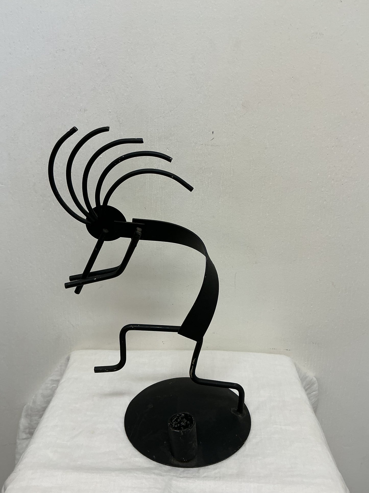 Kokopelli Flute Dancing Metal Candle Holder