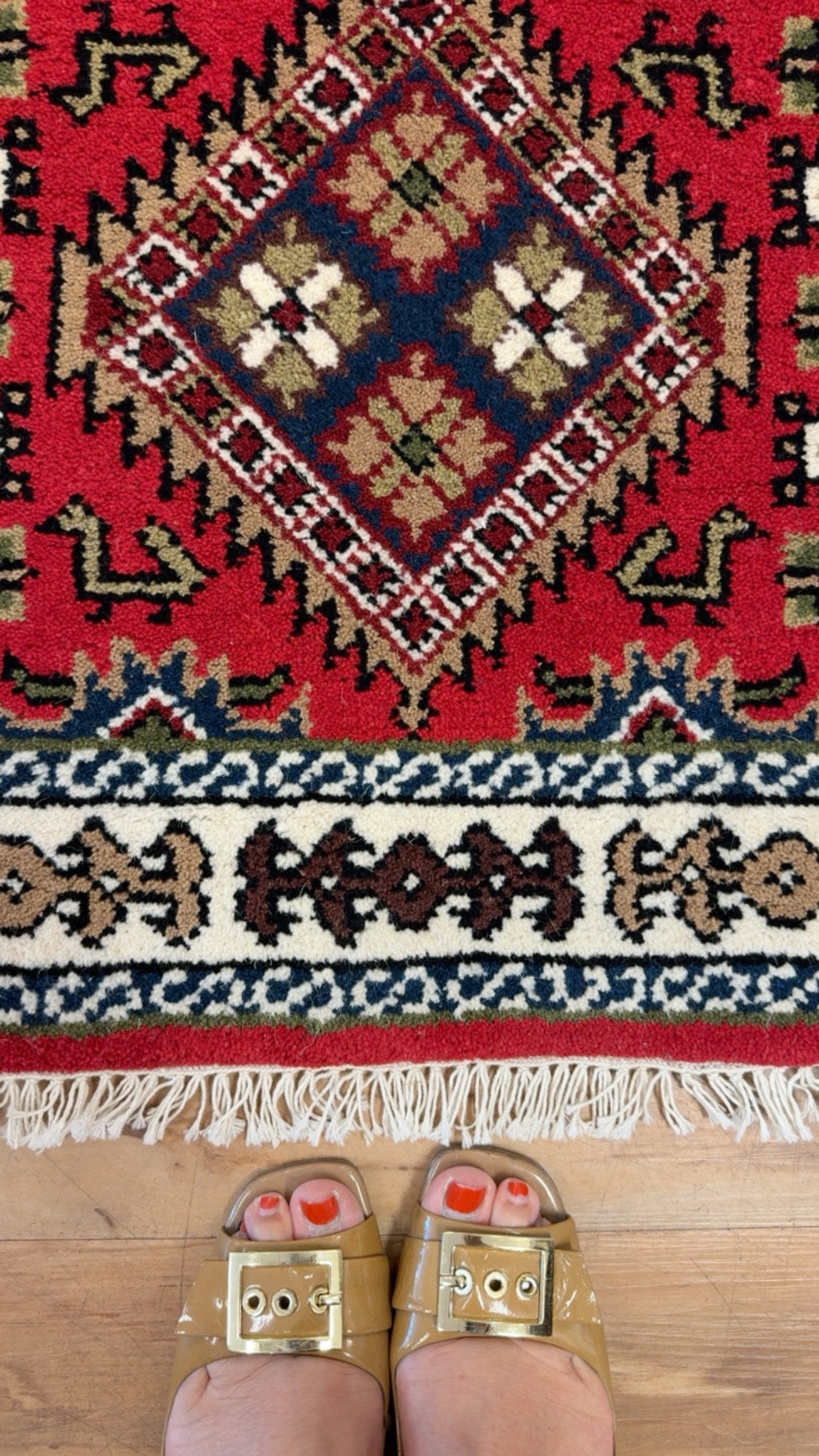 Vintage Royal Kazak Tribal Geometric Handwoven Runner