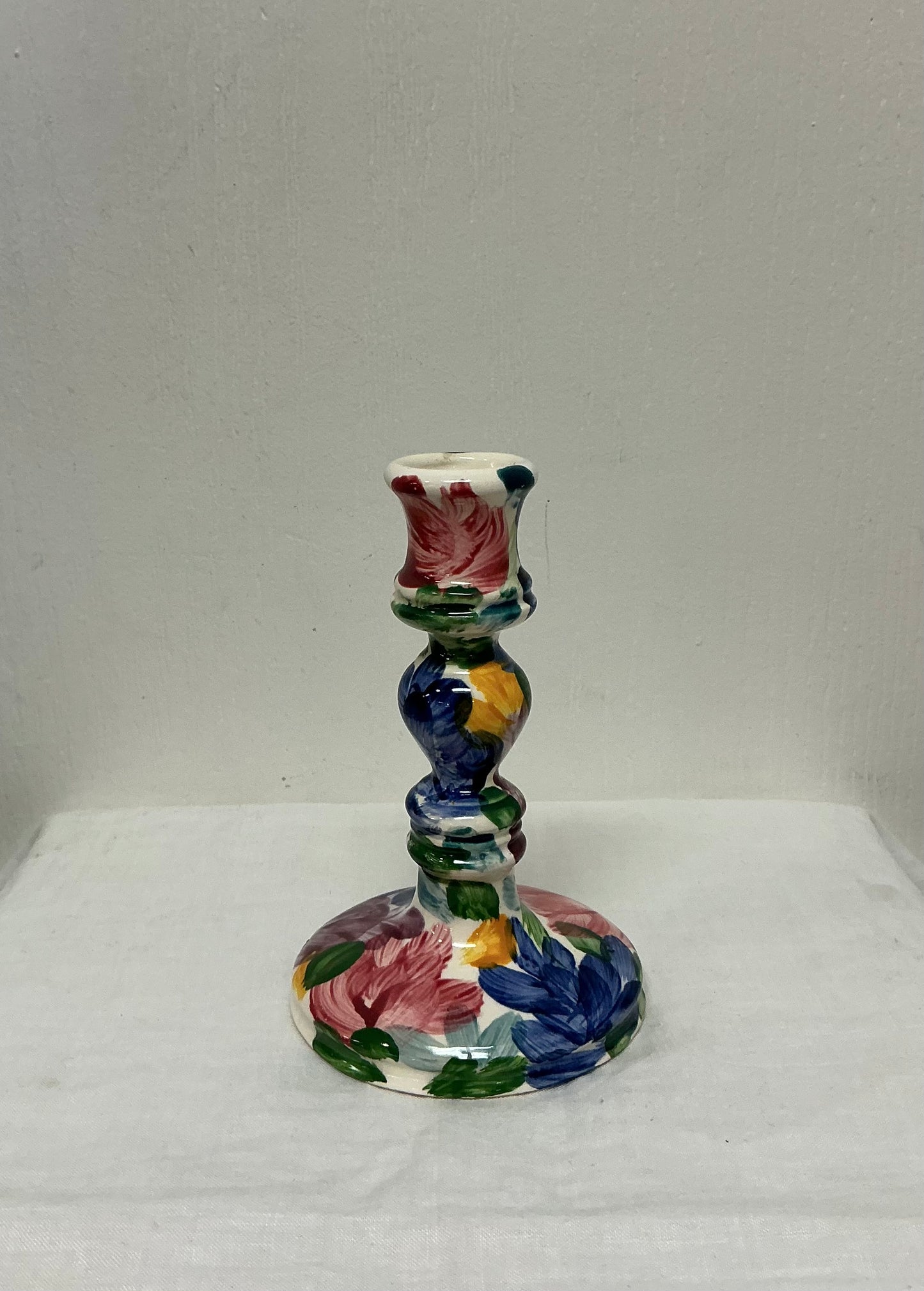 Hand Painted Ceramic Floral Candle Sticks – Surridge & Harris (Pair)