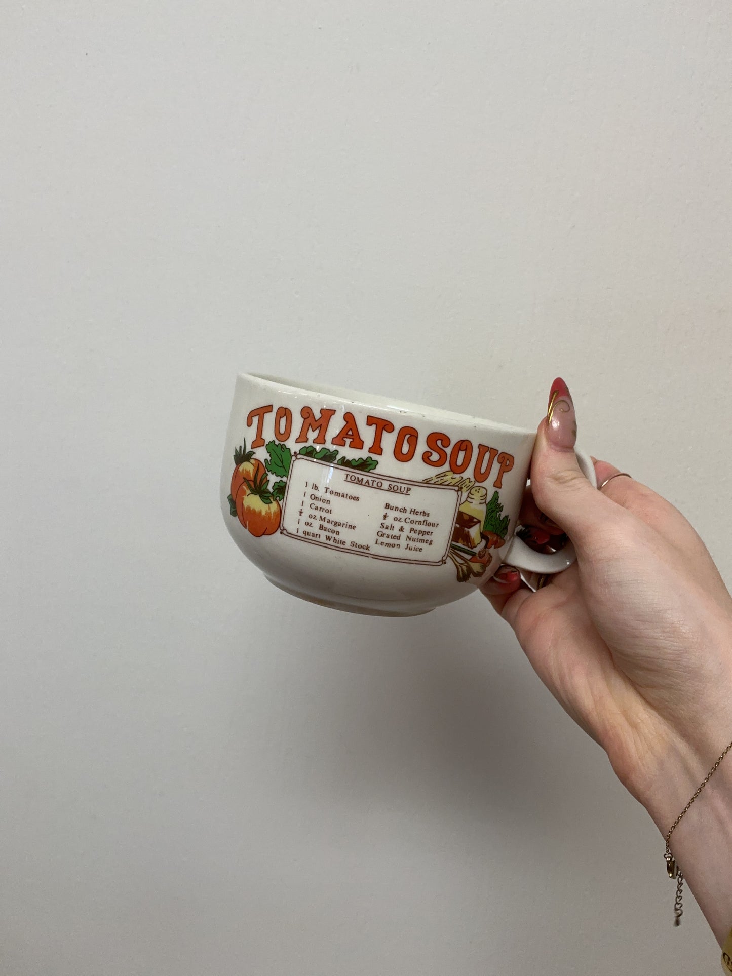 Vintage Mug with Soup Recipe