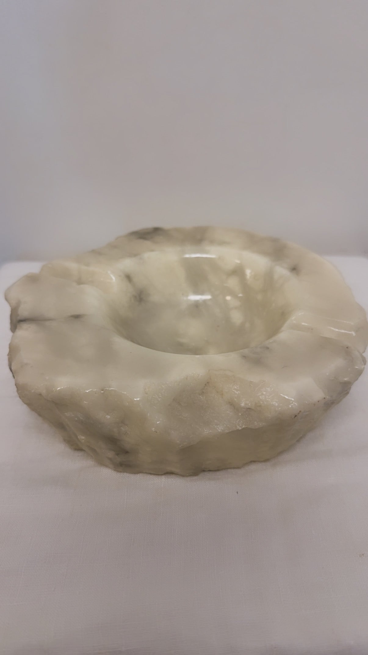 Italian Alabaster Hand-Carved Ashtray