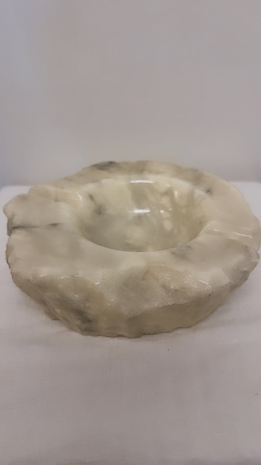 Italian Alabaster Hand-Carved Ashtray