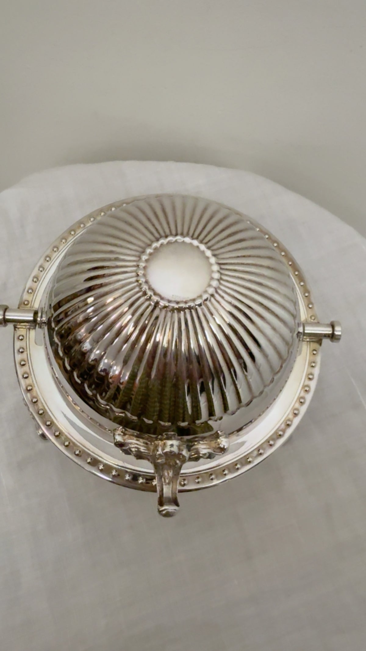 SILVER-PLATED DOMED BUTTER DISH