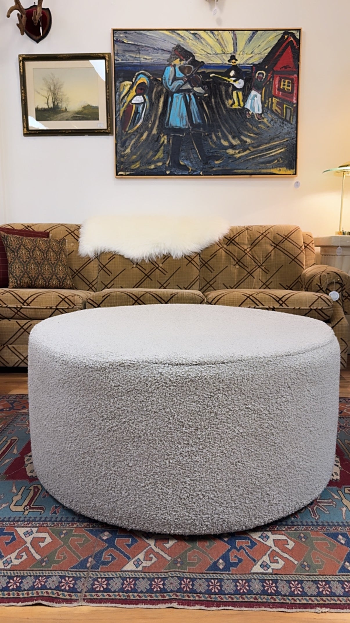 Large Leather Ottoman