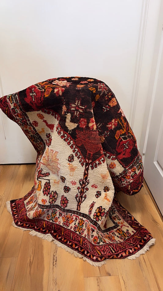 Vintage Hand-Knotted Wool Rug