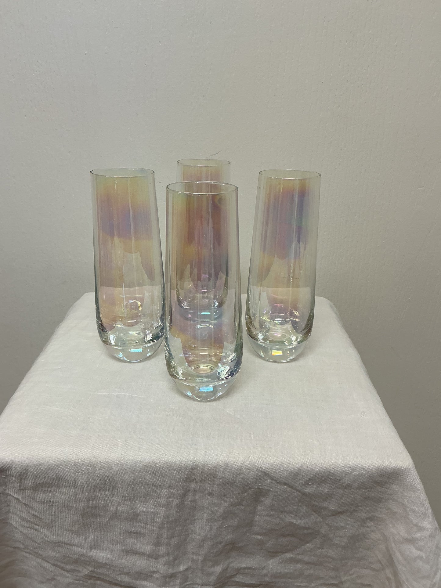 Vintage Iridescent Champagne Flutes
