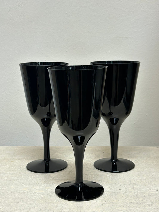 Vintage Black Bjorkshult MCM Wine Glasses