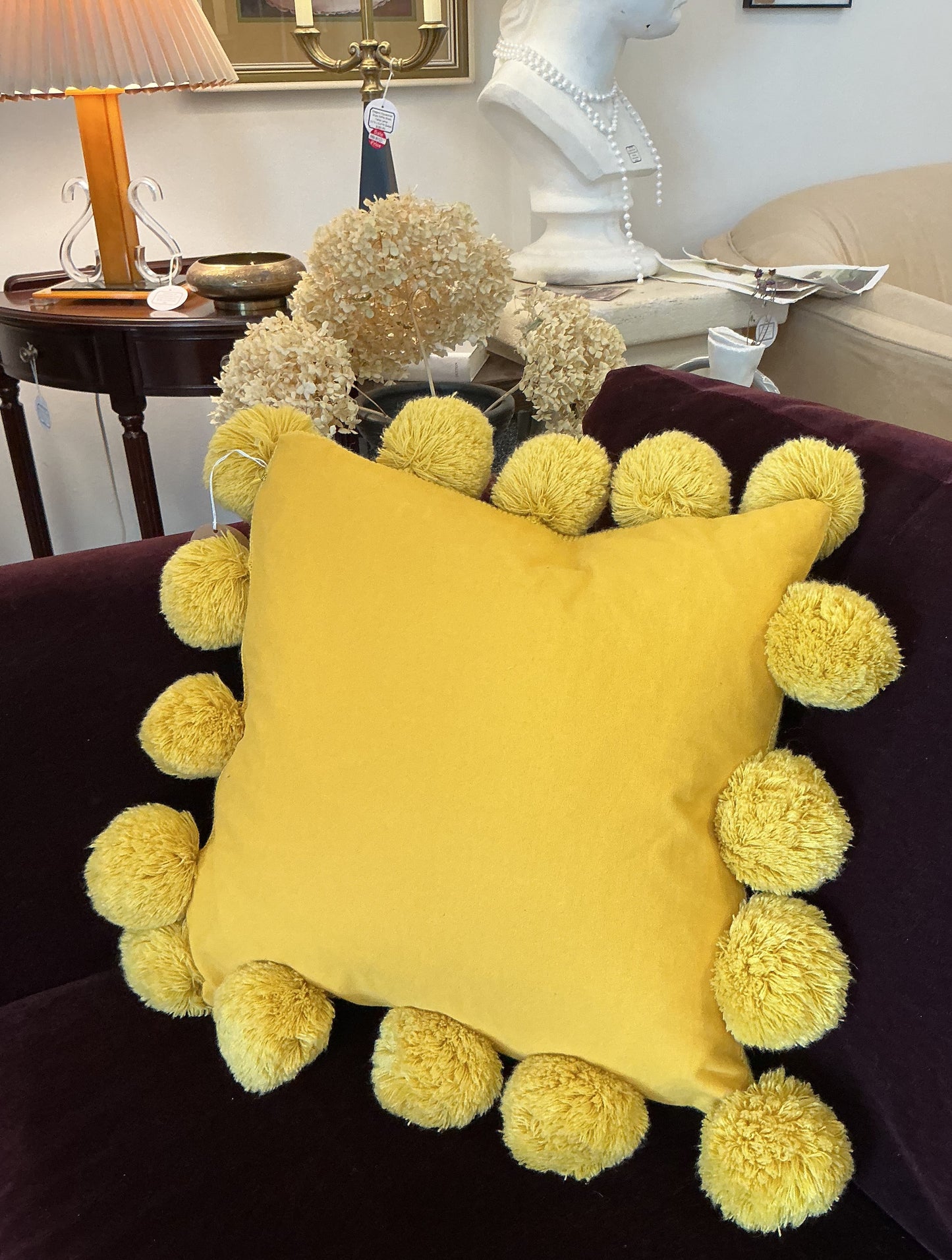 Knit Pom Pom Pillow