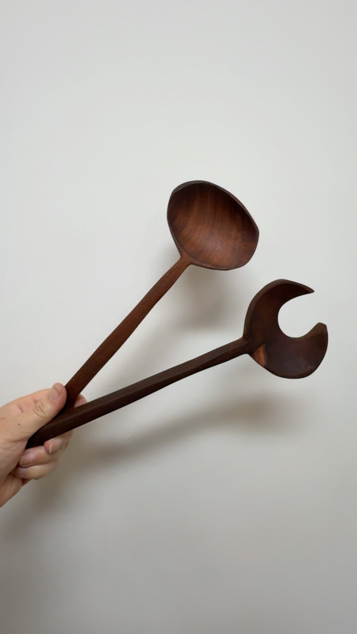 Handcarved Wood Salad Servers
