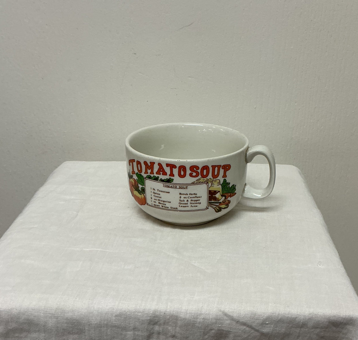 Vintage Mug with Soup Recipe