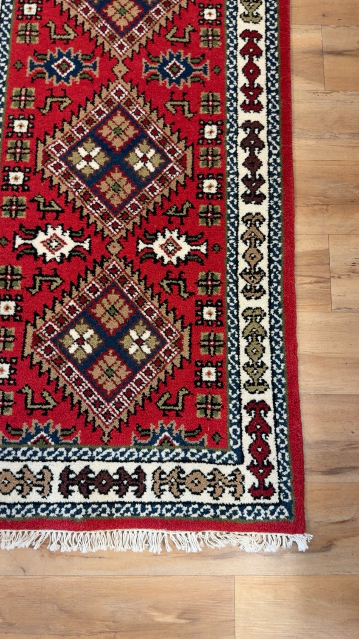 Vintage Royal Kazak Tribal Geometric Handwoven Runner