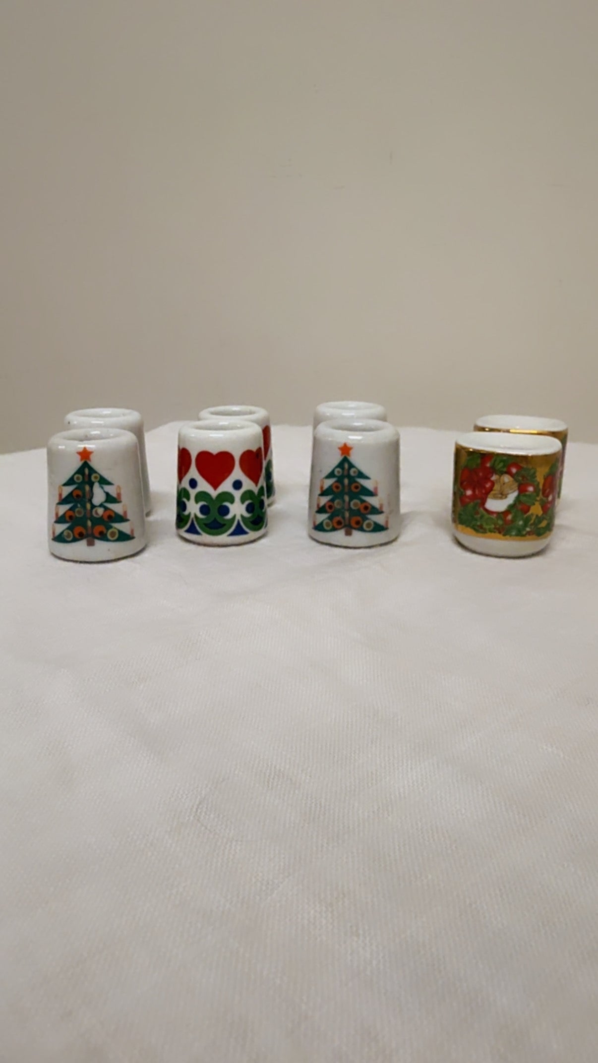 Vintage West German Ceramic Christmas Candle Holders