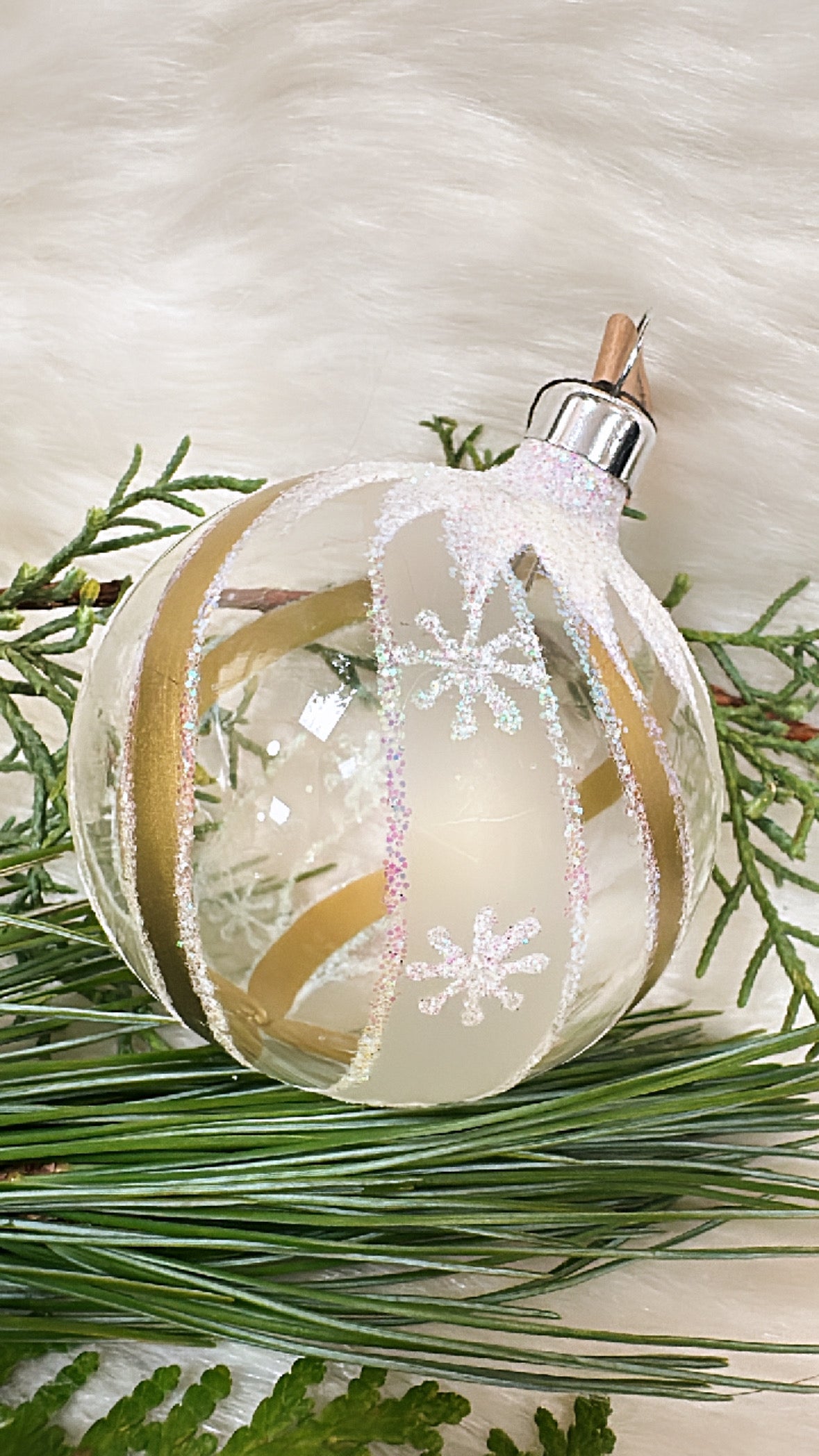 Vintage Sparkling Glass Ornament