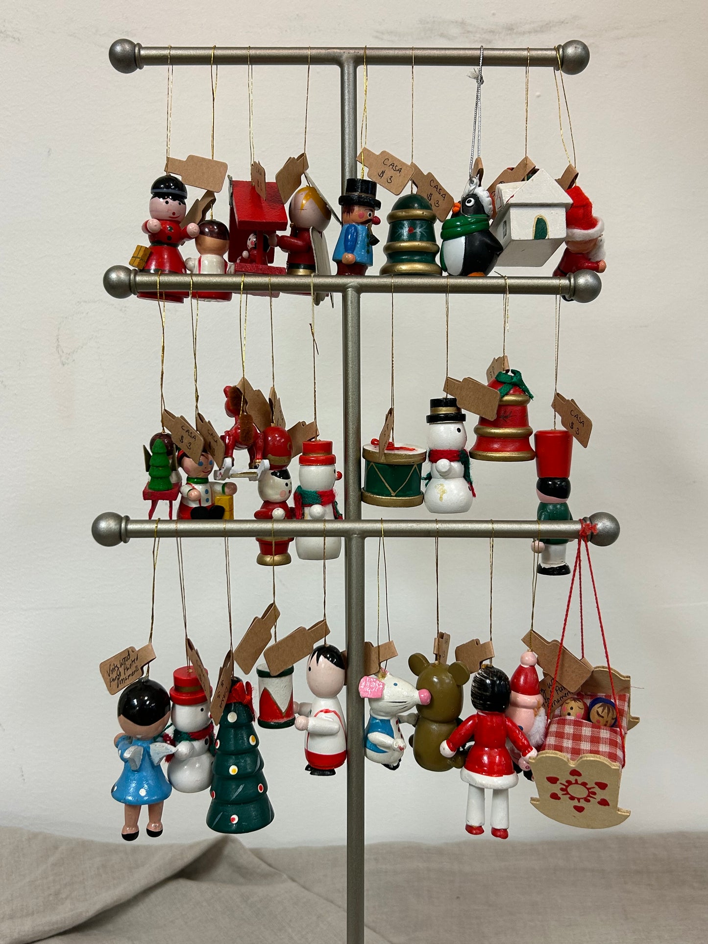 Vintage Hand Painted Wood Ornaments