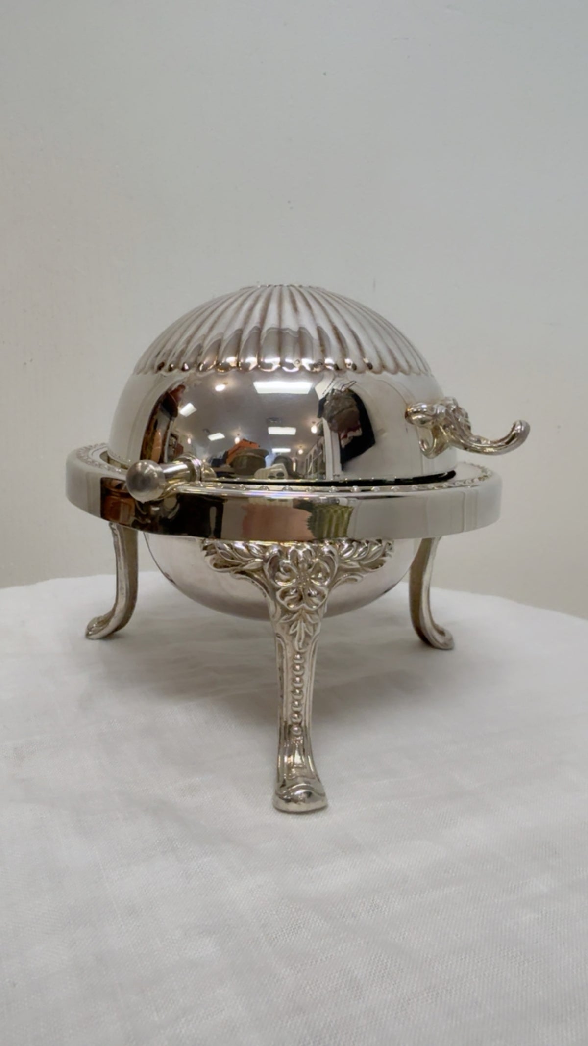 SILVER-PLATED DOMED BUTTER DISH