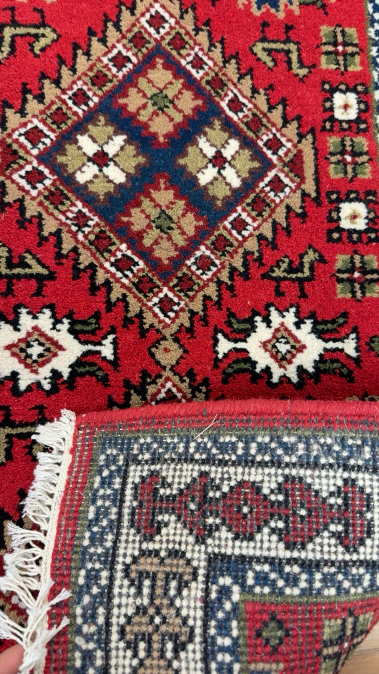 Vintage Royal Kazak Tribal Geometric Handwoven Runner