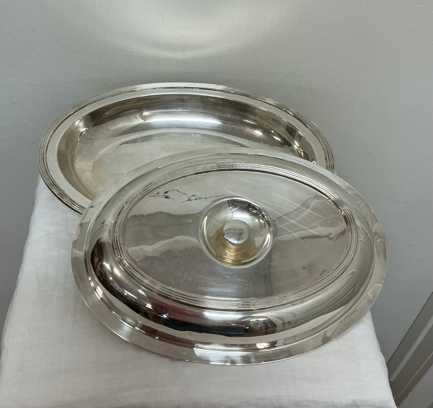 Victorian Era Walker & Hall Silver-Plated Oval Serving Dish with Lid