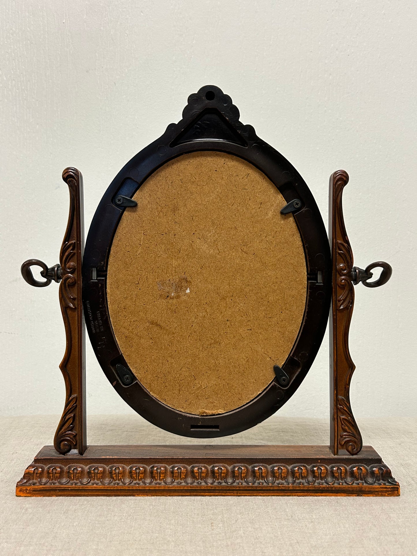 Antique Handcarved Swivel Wood Frame