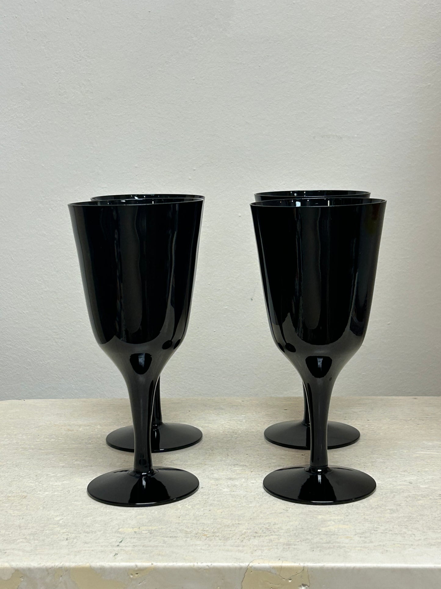 Vintage Black Bjorkshult MCM Wine Glasses