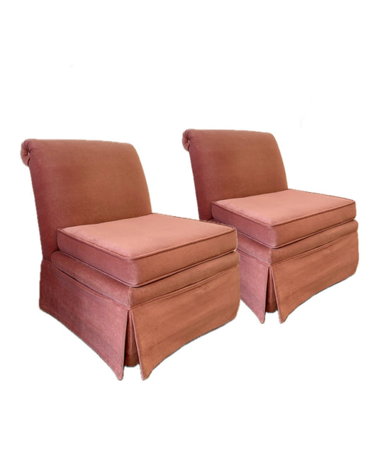 Kroehler Velvet Slipper Chairs