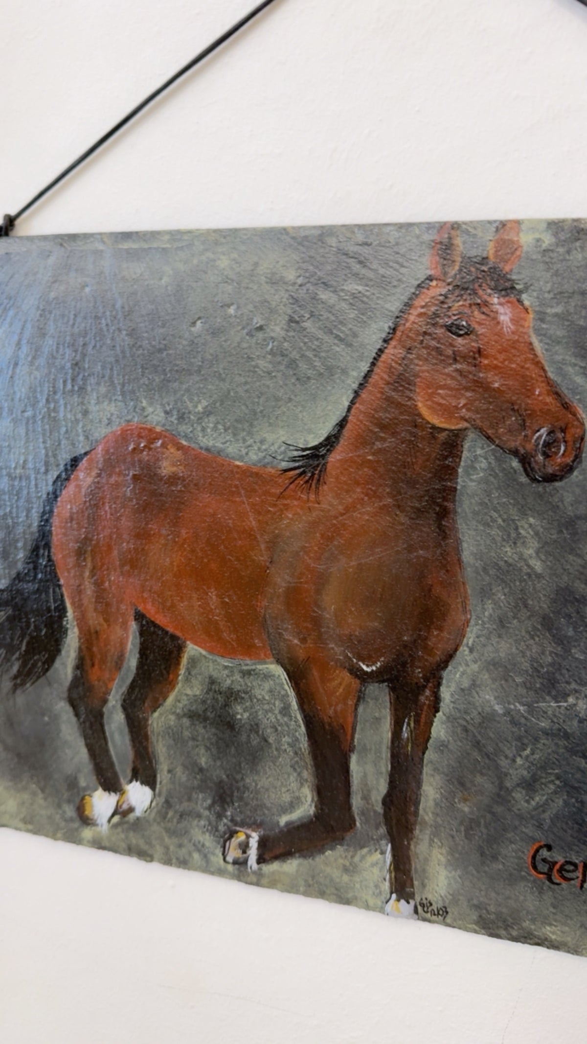 Vintage Hand-painted Horse Plaque