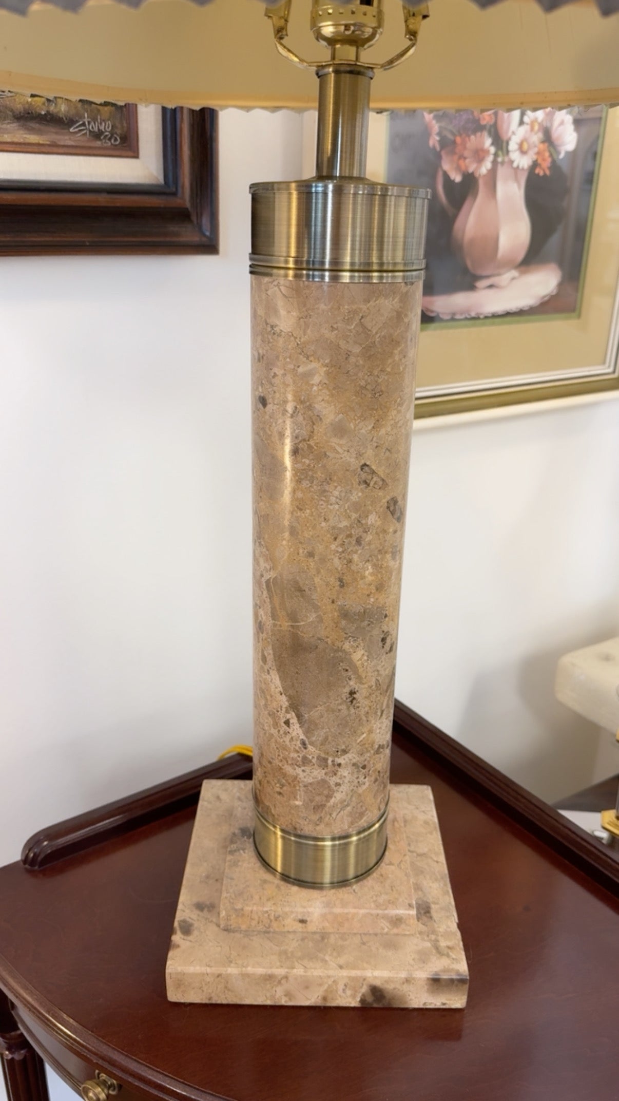 Stunning Pair of Modern Solid Marble Table Lamps