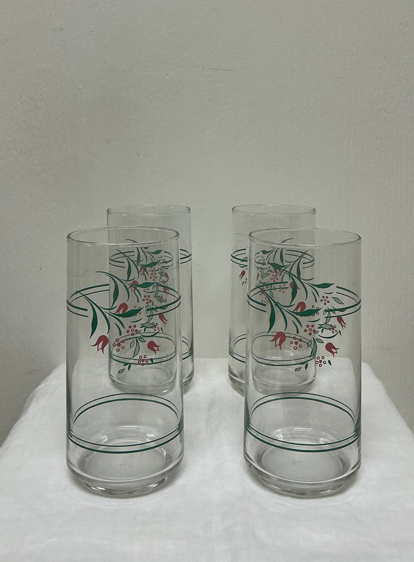 Vintage Libbey Floral Pink Tulips Highball Glasses – Set of 4