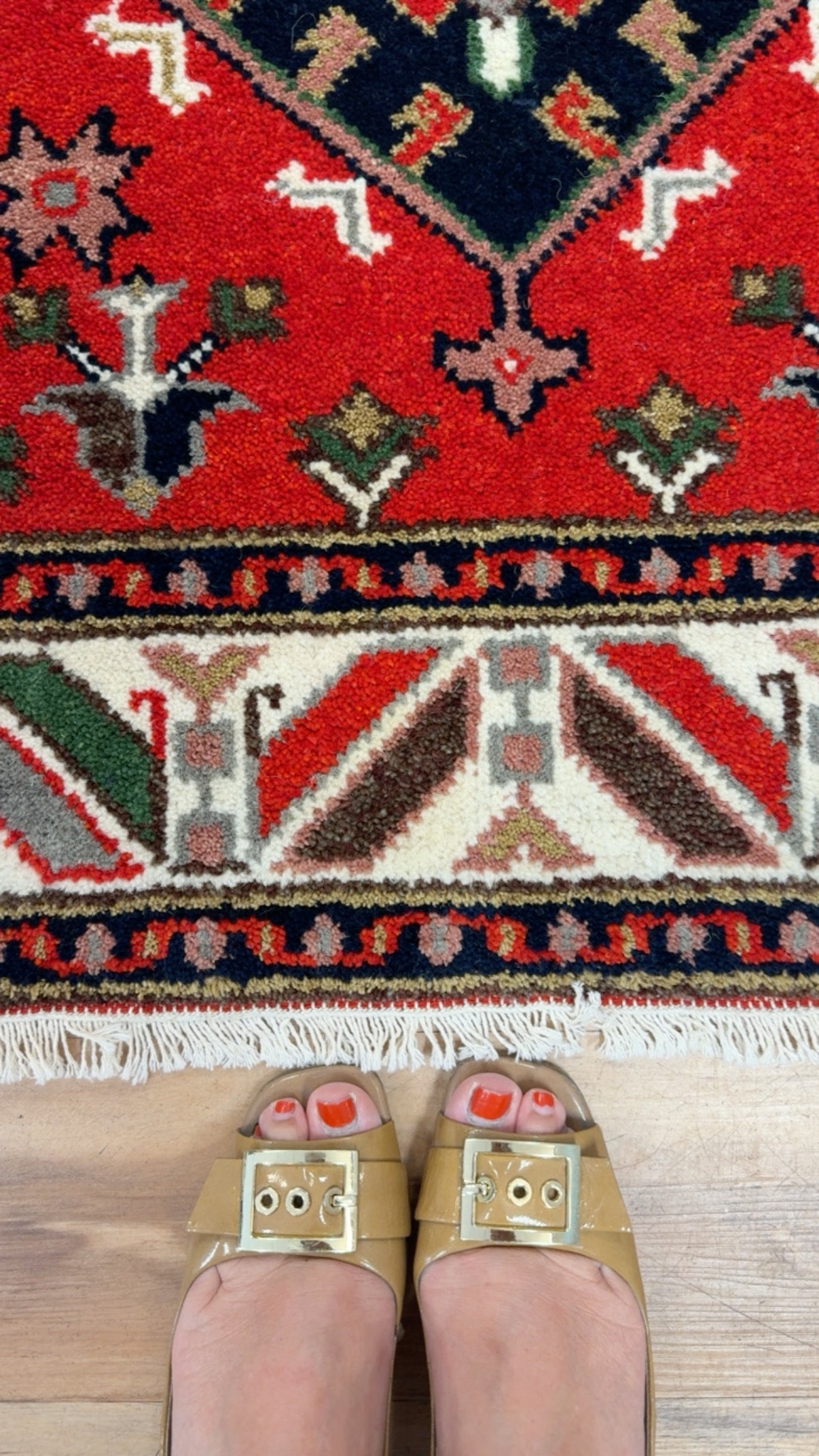 Vintage Royal Kazak Tribal Geometric Runner