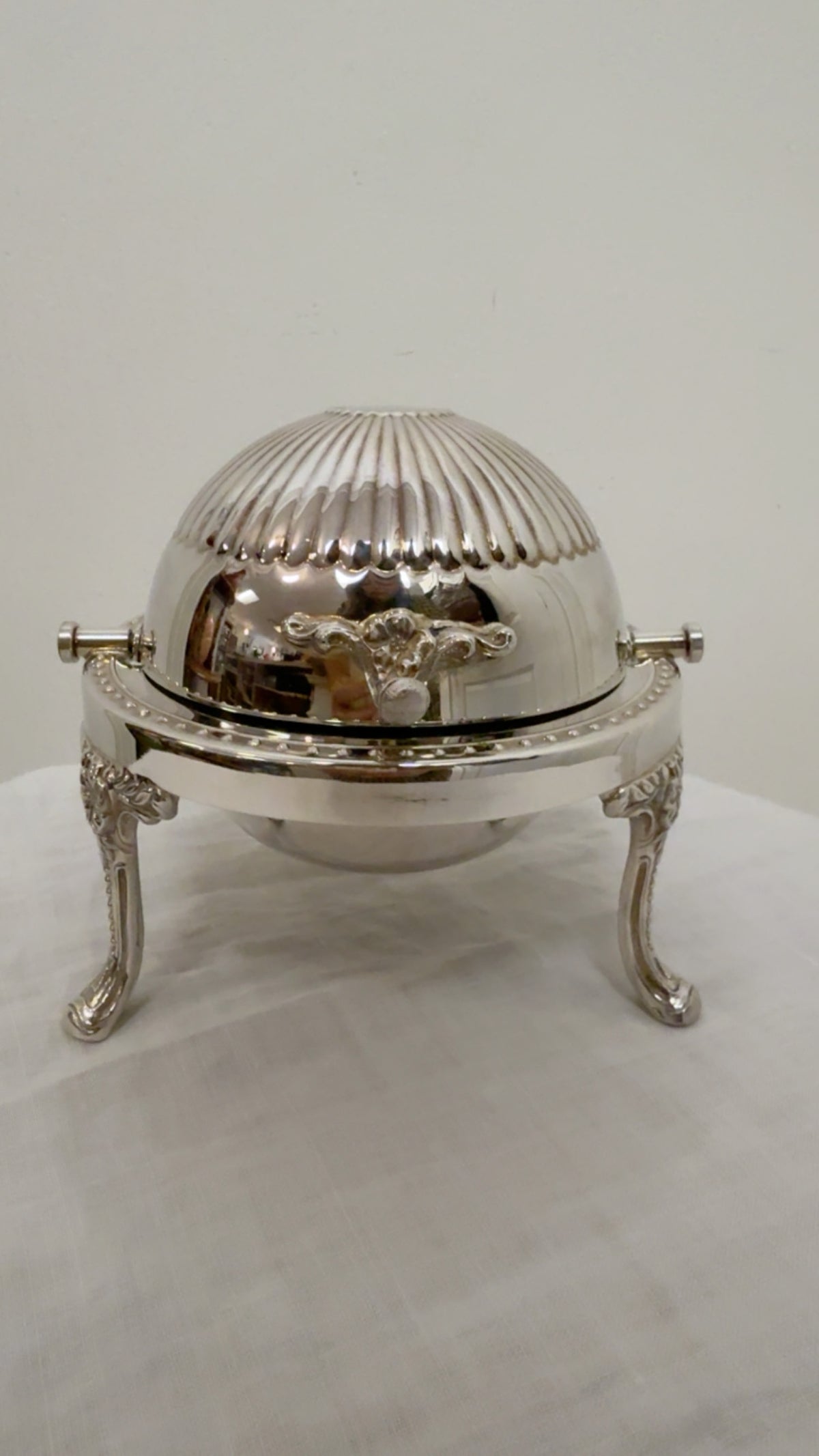 SILVER-PLATED DOMED BUTTER DISH