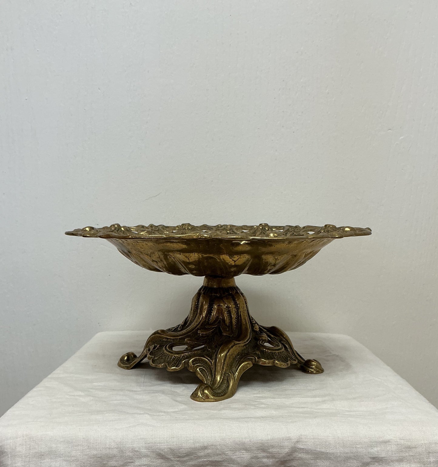 Italian Brass Cherub Footed Bowl