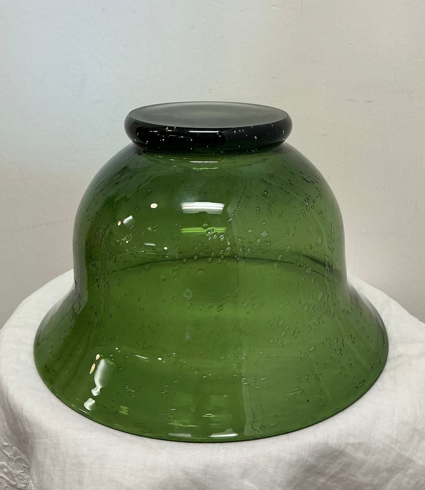 Vintage Large Green Bubble Glass Bowl