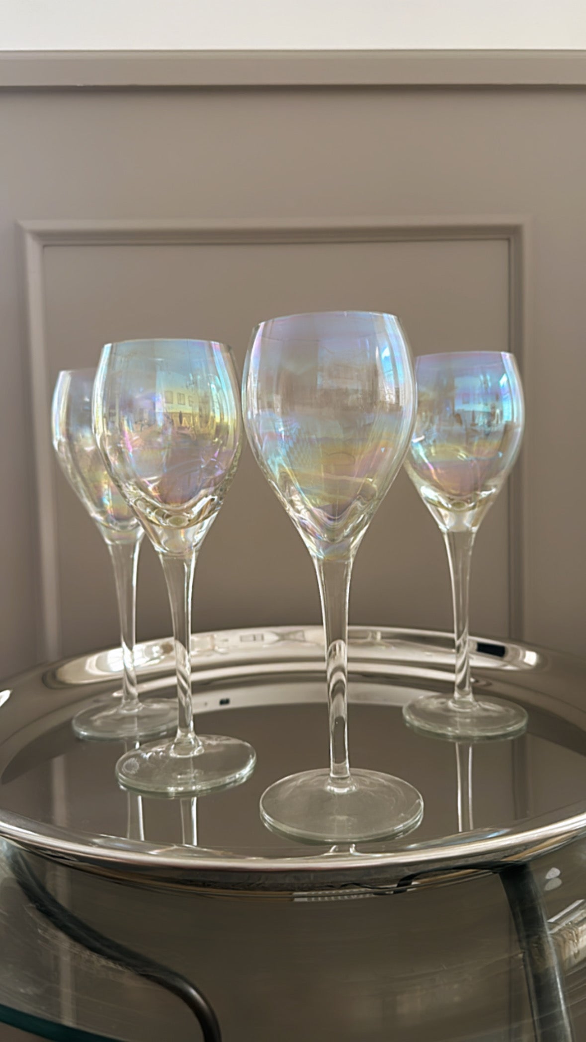 Vintage Iridescent Wine Set