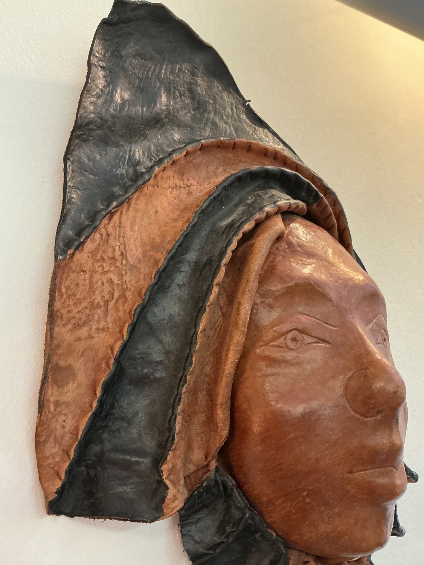 Haitian Leather Sculptural Mask