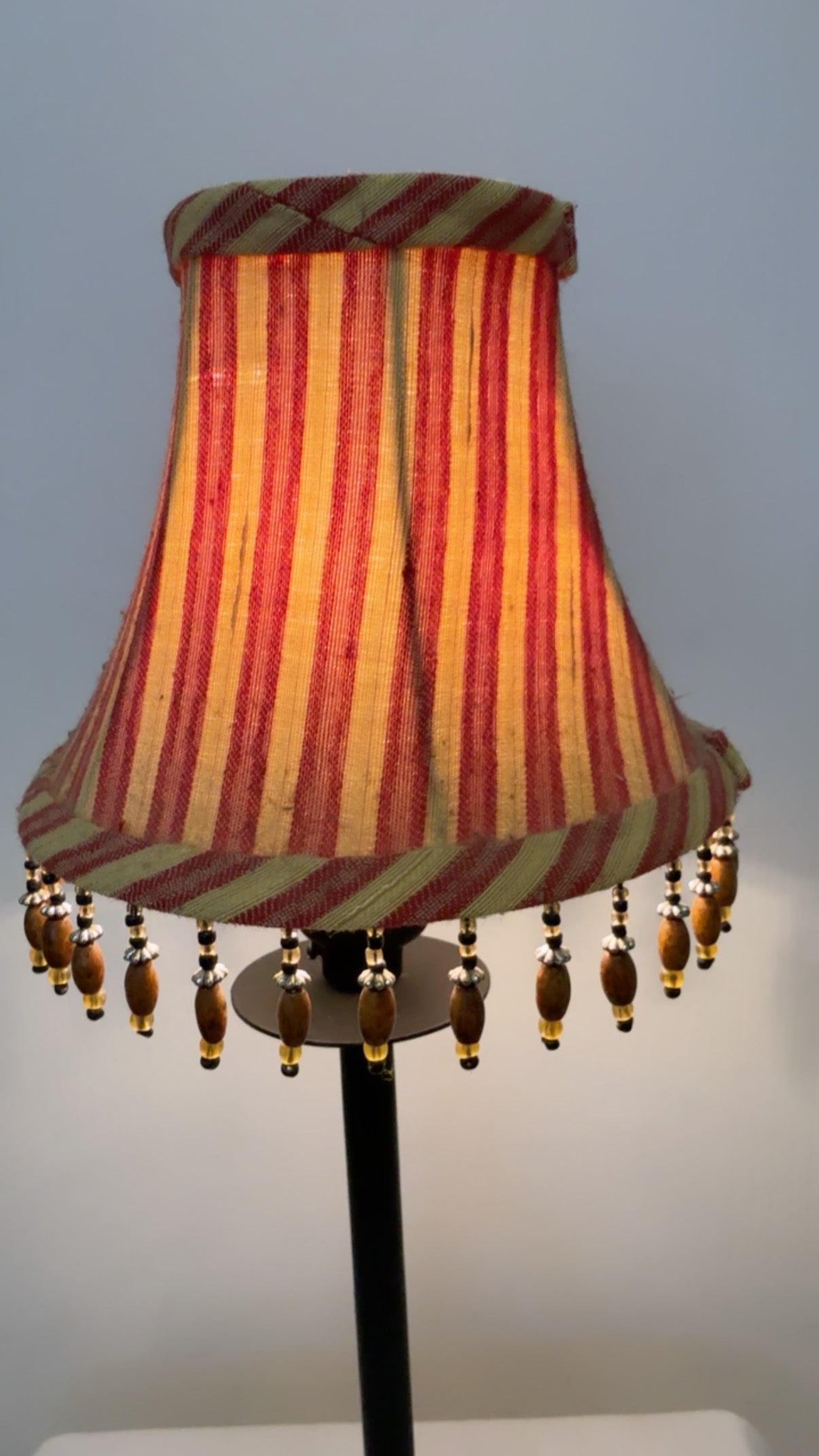 Vintage Table Lamp with Beaded Fringe Shade