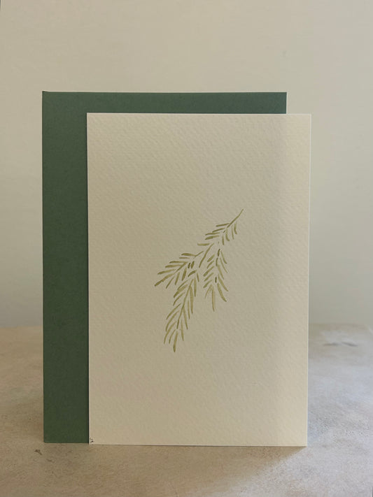 Christmas Card With Pine Branch