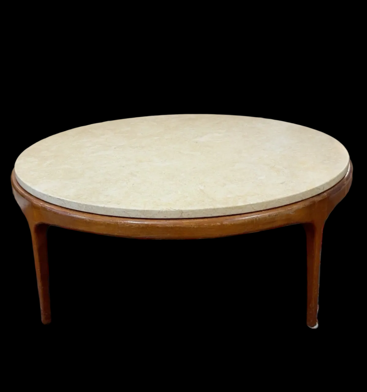 Mid-Century Modern Marble & Walnut Coffee Table | c. 1960s