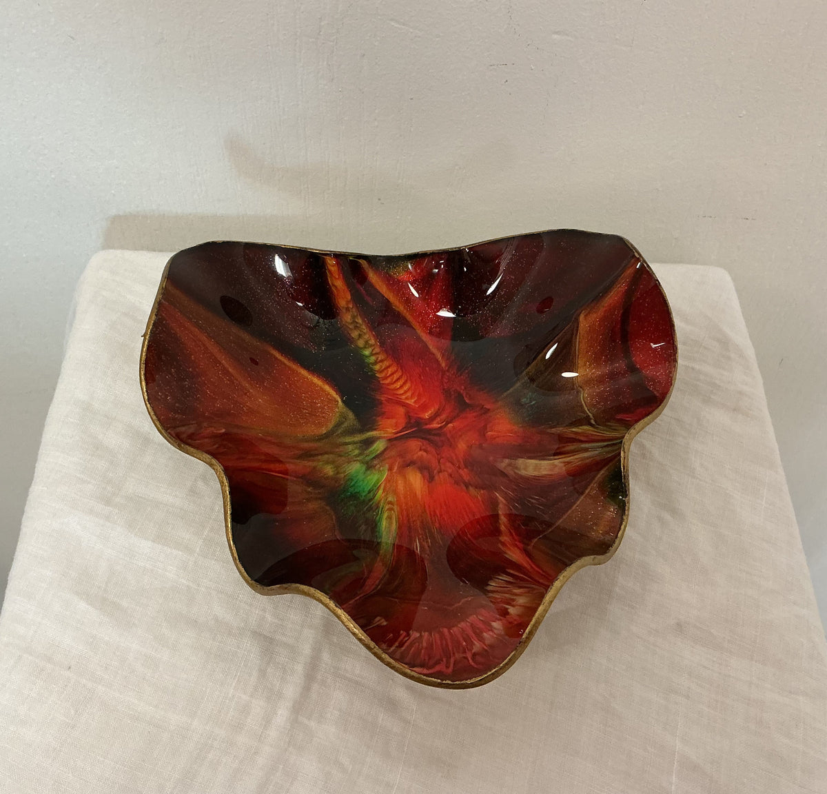 Leather & Glass Candy Dish