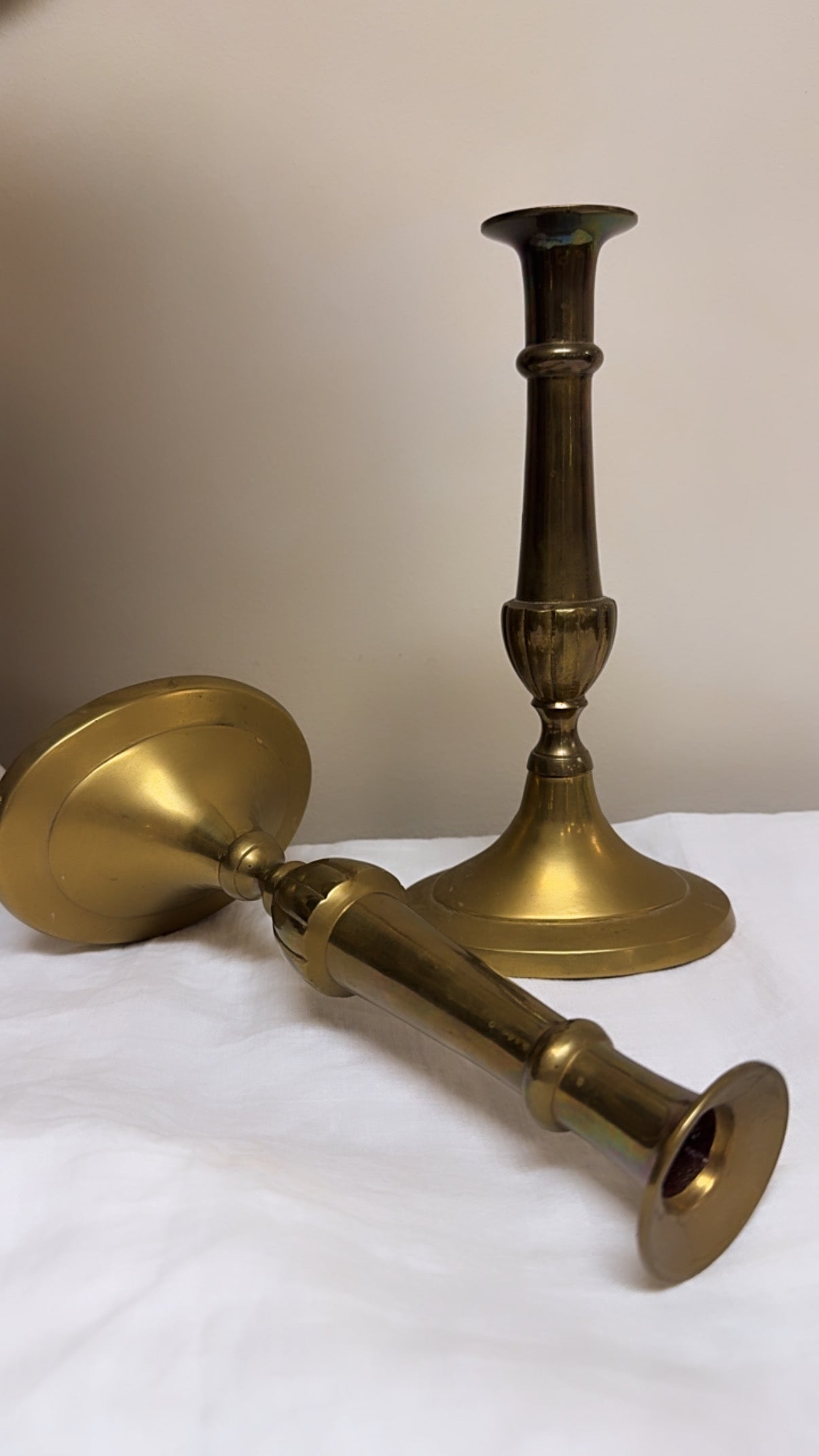 Vintage Tall Brass Candle Holders