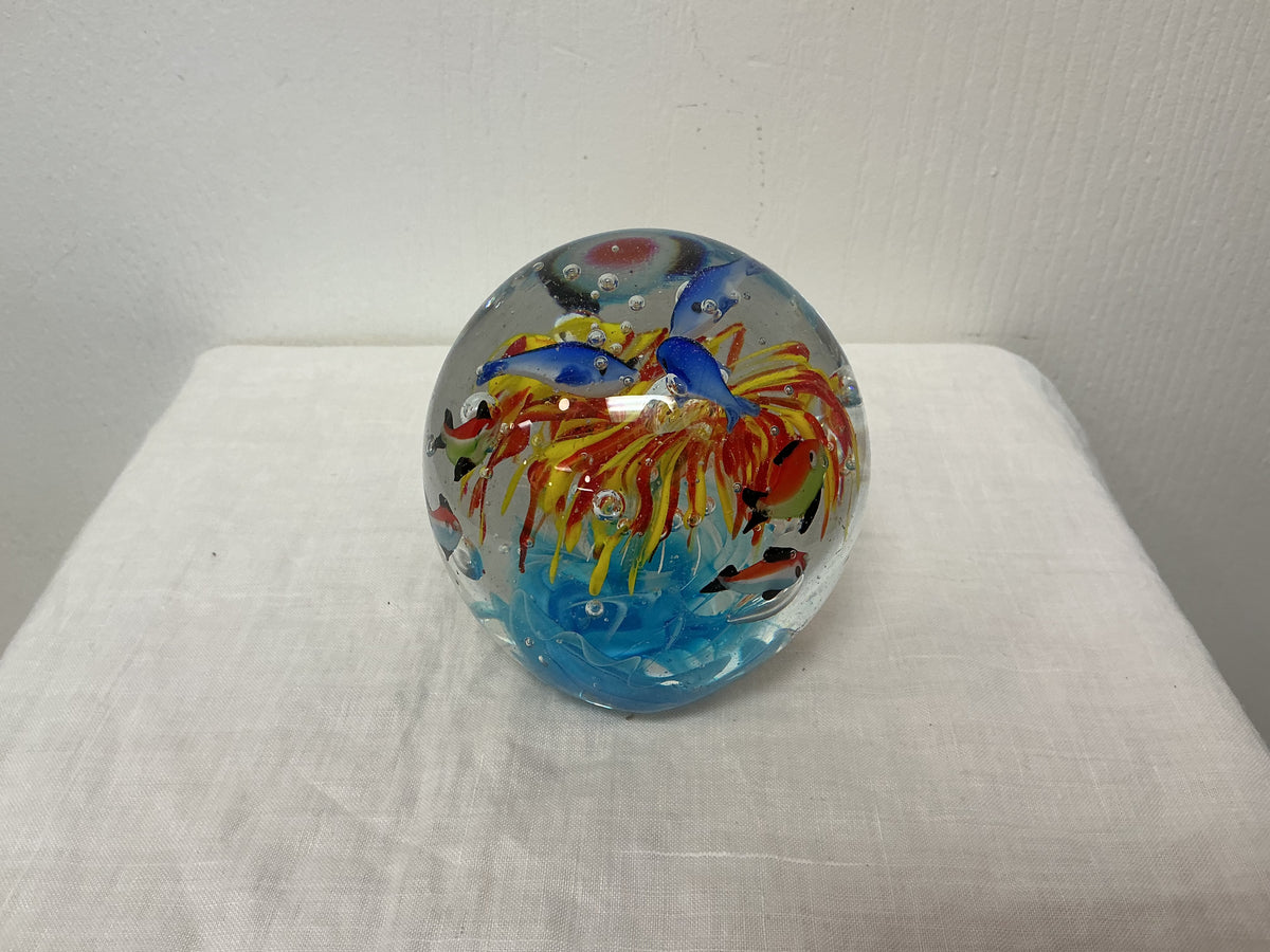 Vintage Glass Art Paperweight