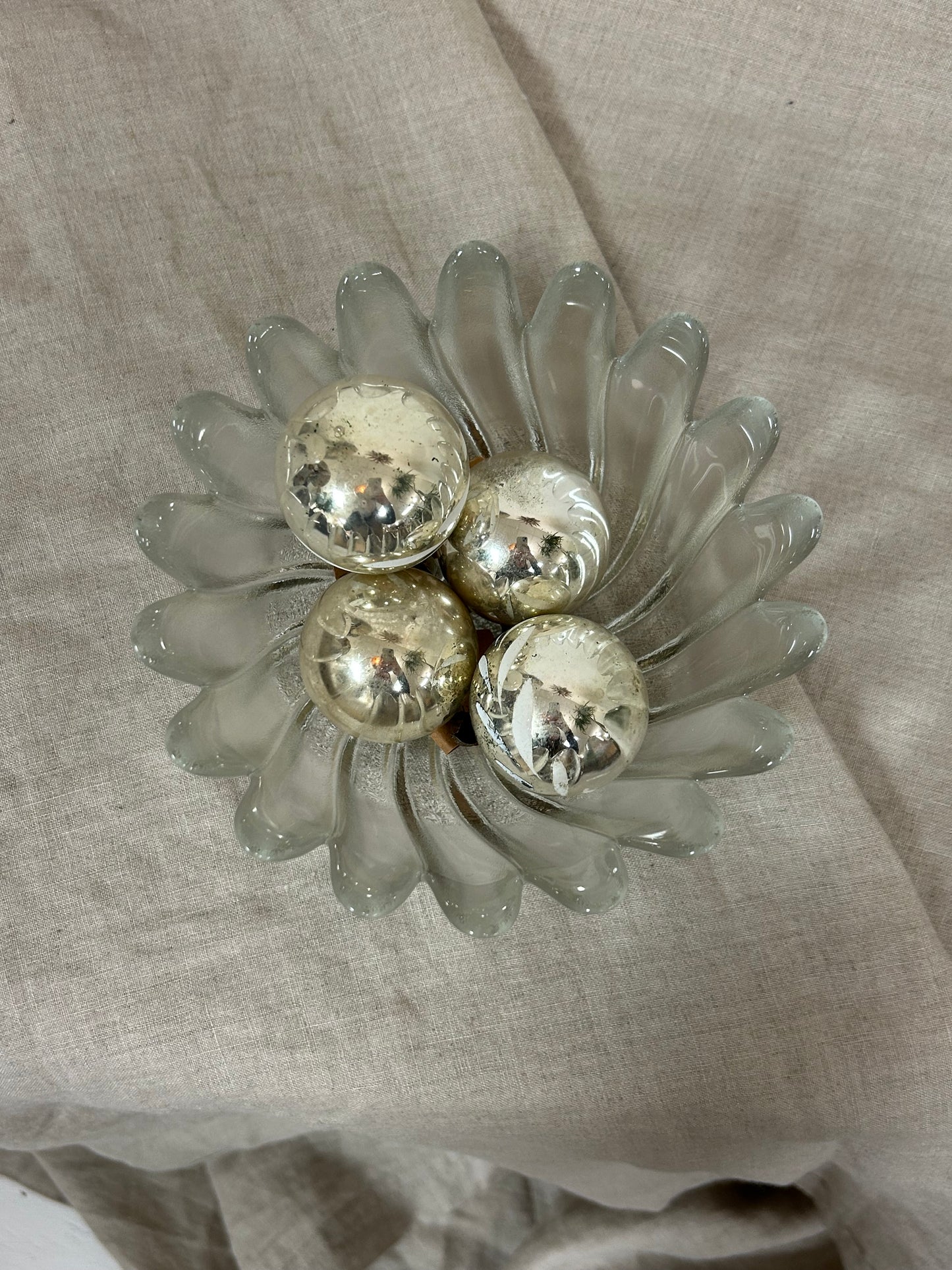 Small Silver Glass Vintage Ornaments