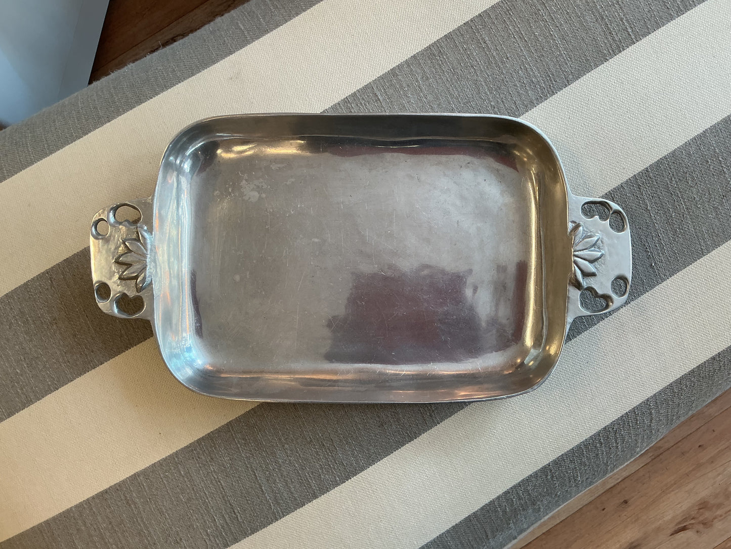 Pewter Serving Tray with Handles