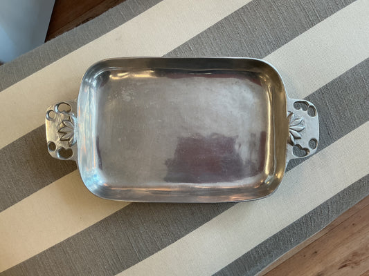 Pewter Serving Tray with Handles