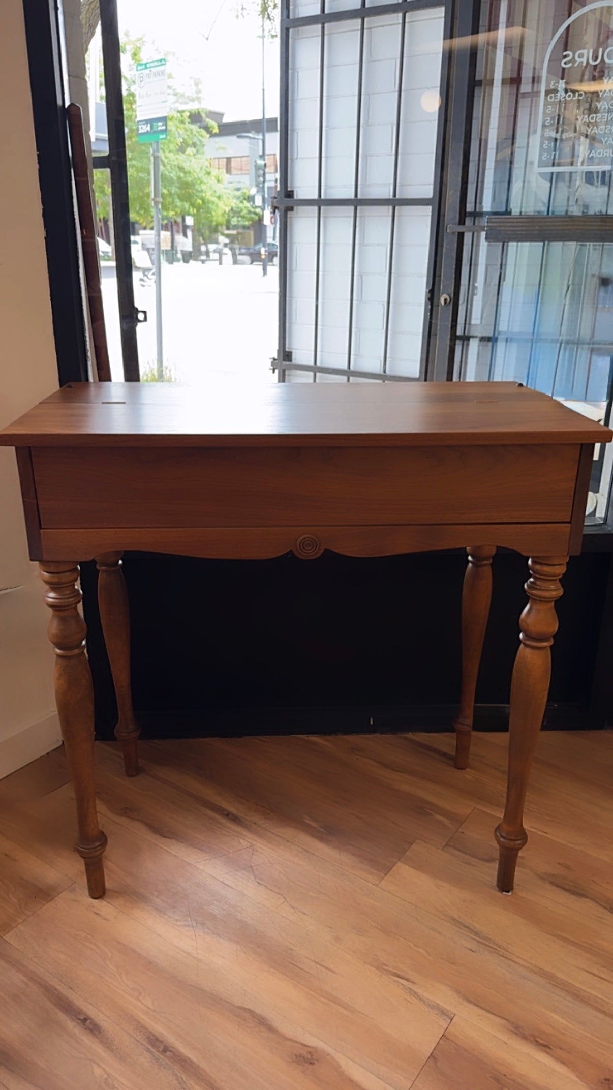 Restored Antique Walnut Flip-Top Spinet Desk