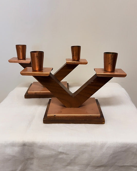 MCM Cooper Wood Candle Holder