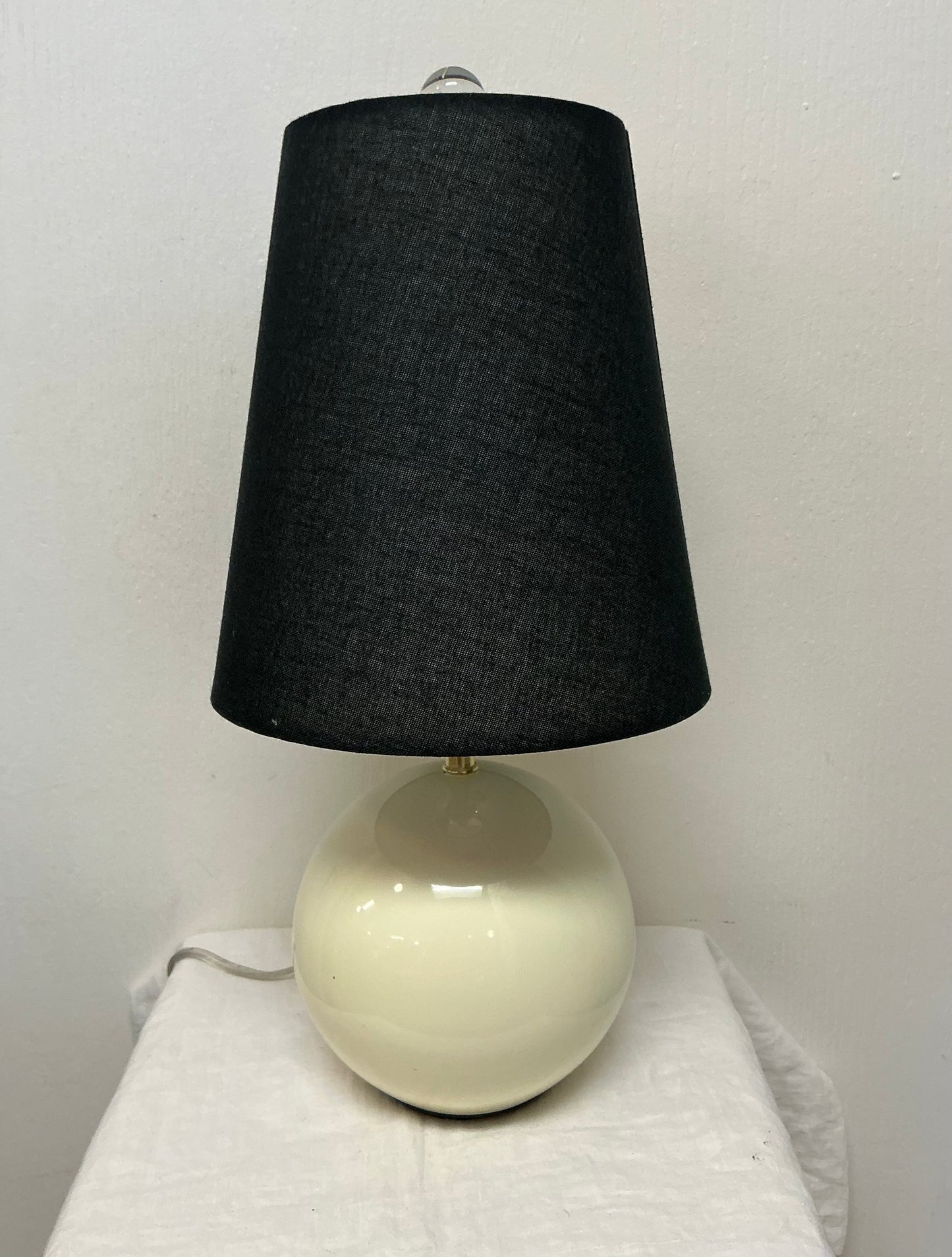 Kate Spade Cream Sphere Table Lamp with Black Shade
