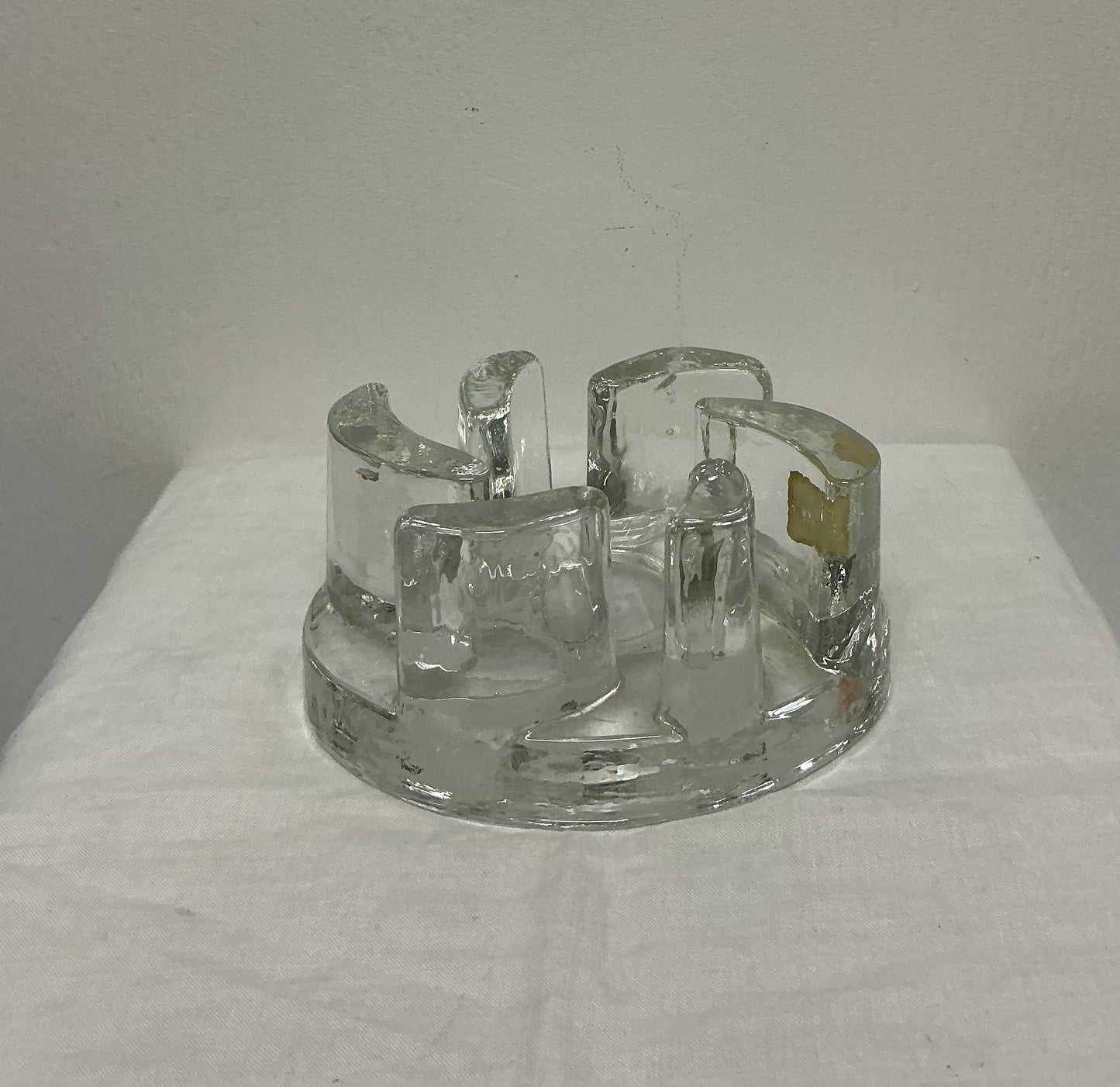 Vintage German Heavy Glass Candle Holder