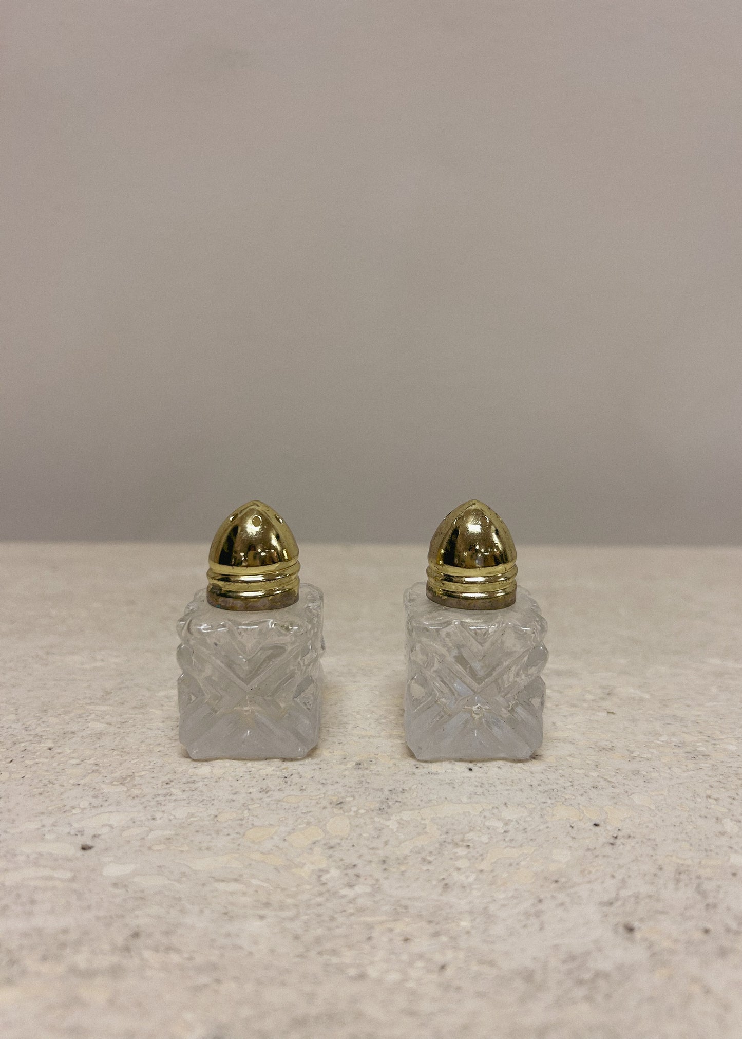 Small Vintage Glass Salt & Pepper Shakers